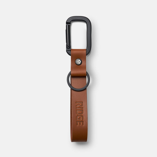 Ridge Keychain - Tobacco Brown Leather