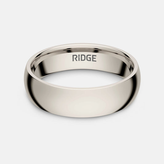 Ridge 6mm Rounded Ring Set - Platinum | Tantalum