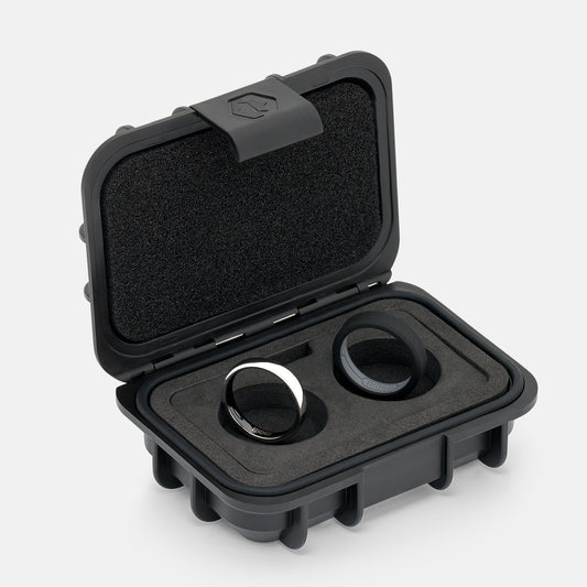 Ridge 4mm Rounded Ring Set - Platinum