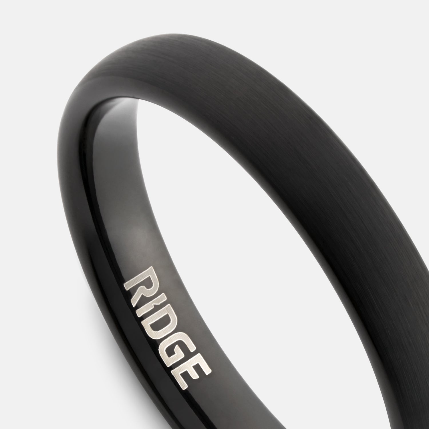 Ridge 4mm Rounded Ring Set - Royal Black