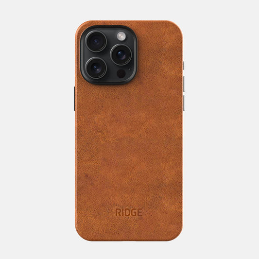Ridge Phone Case - Tobacco Brown Leather - iPhone 15 Pro Max