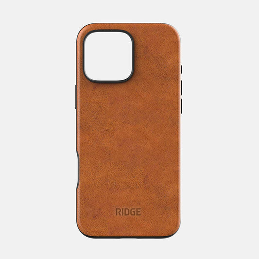 Ridge Phone Case - Tobacco Brown Leather - iPhone 16 Pro