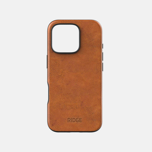 Ridge Phone Case - Tobacco Brown Leather - iPhone 16 Pro Max