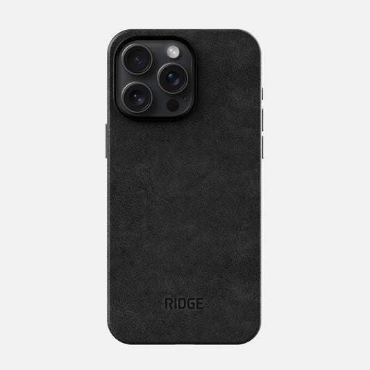 Ridge Phone Case - Midnight Black Leather - iPhone 15 Pro Max
