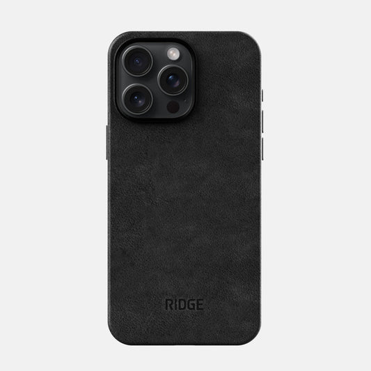 Ridge Phone Case - Midnight Black Leather - iPhone 15 Pro Max